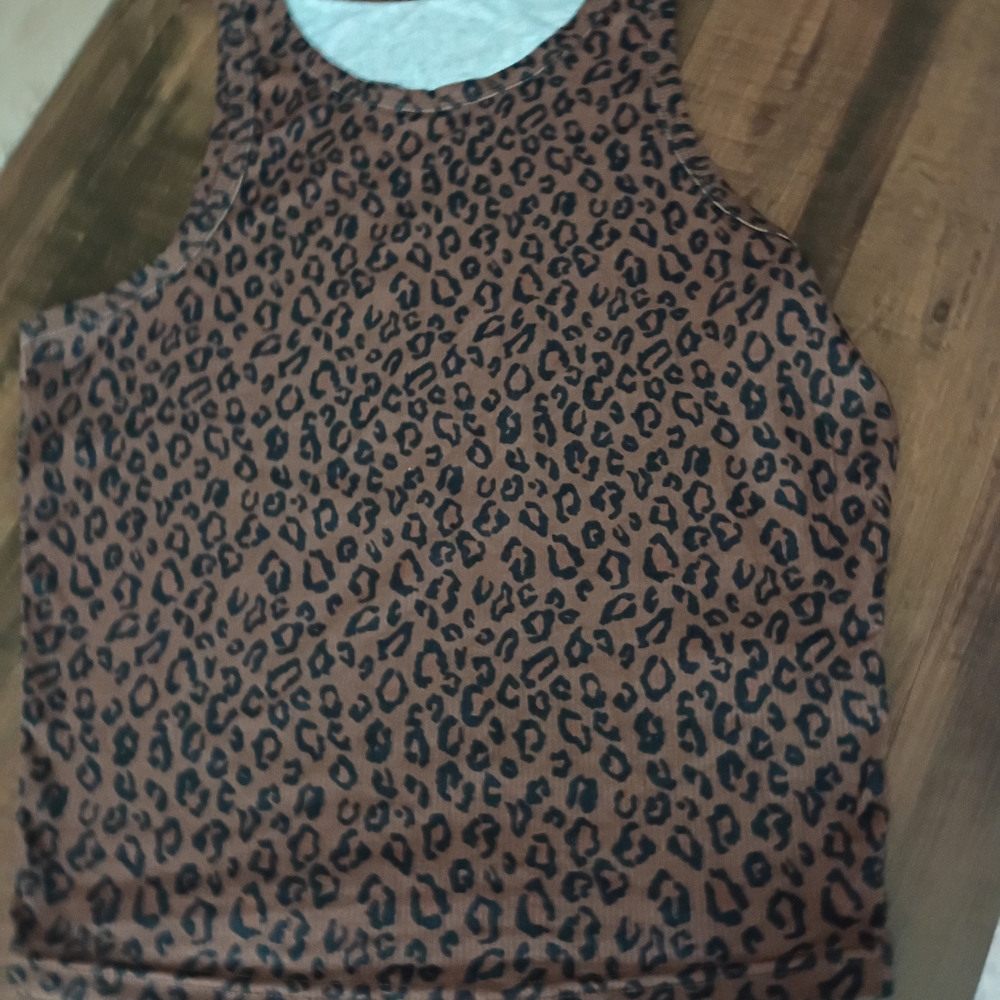 SHEIN Leopard Print Tank Top - Brown and Black